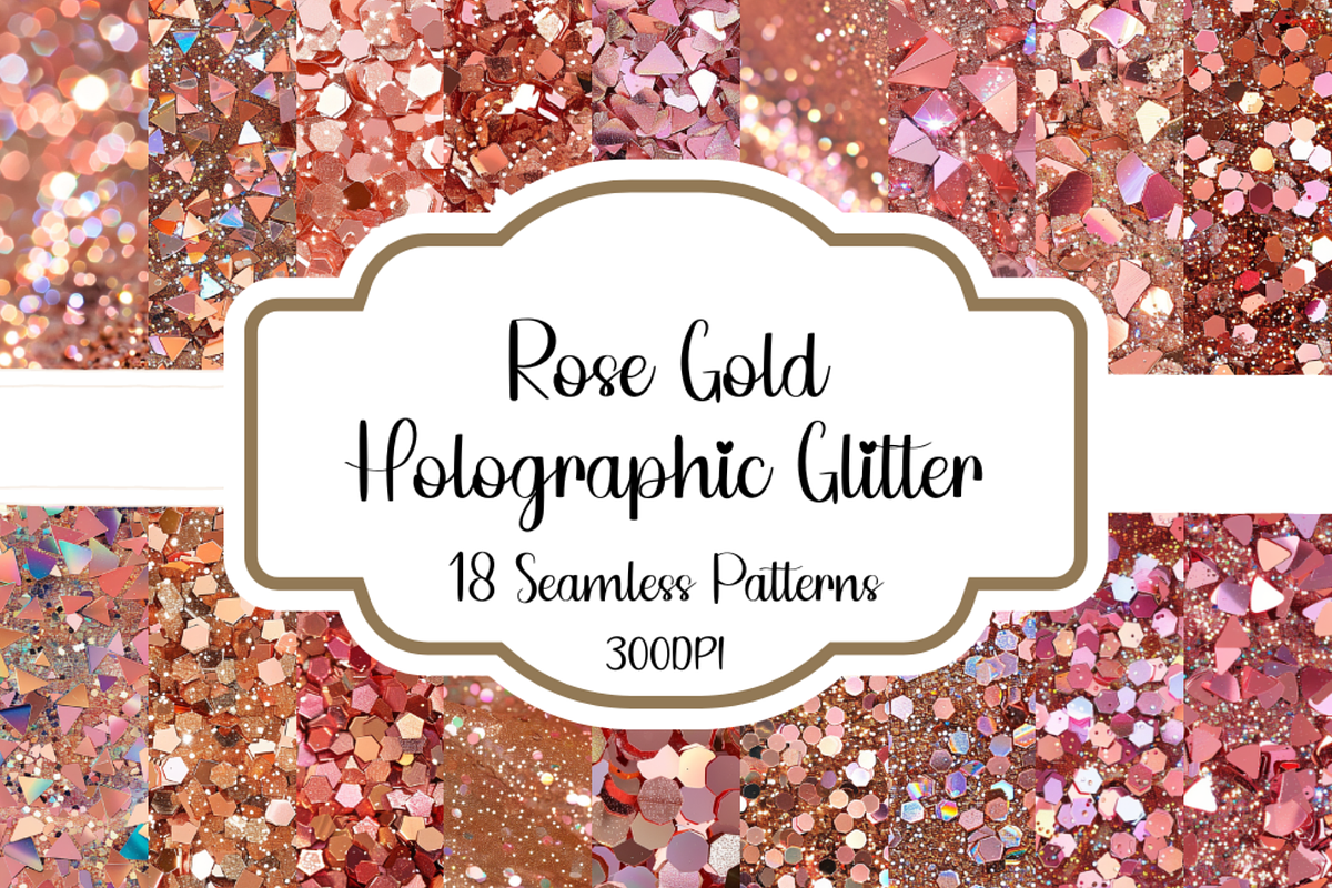 Rose Gold Holographic Glitter, a Pattern Graphic by PrintablesByFranklyn (Photo 1 of 6)