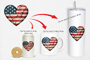 Vintage American Flag Heart, a Graphic by Artnoy (Thumbnail 4 of 5)