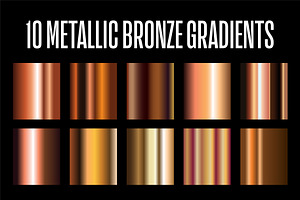 10 Bronze Metallic Gradients .AI