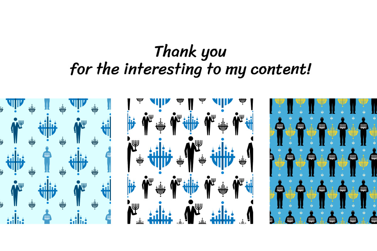 Hanukkah Menorah & Candles Patterns, a Decorative Illustration by InkyQueenArt (Photo 5 of 5)