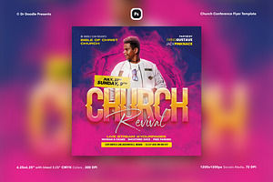 Church Conference Flyer,Social Media, a Flyer Template by iDoodle Studio