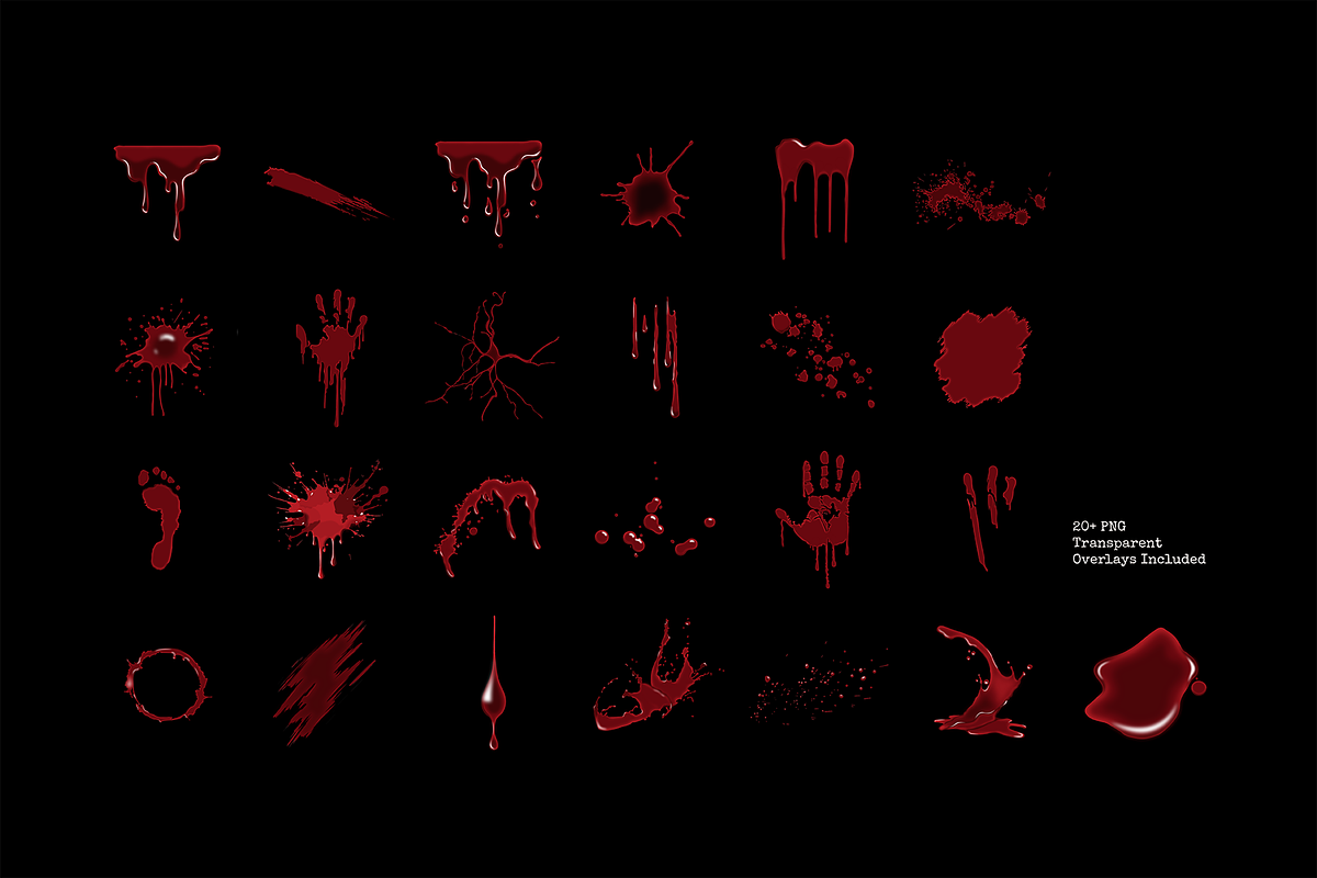 Blood Overlay Element Set, a Seasonal Illustration by Invisual Studio (Photo 2 of 7)
