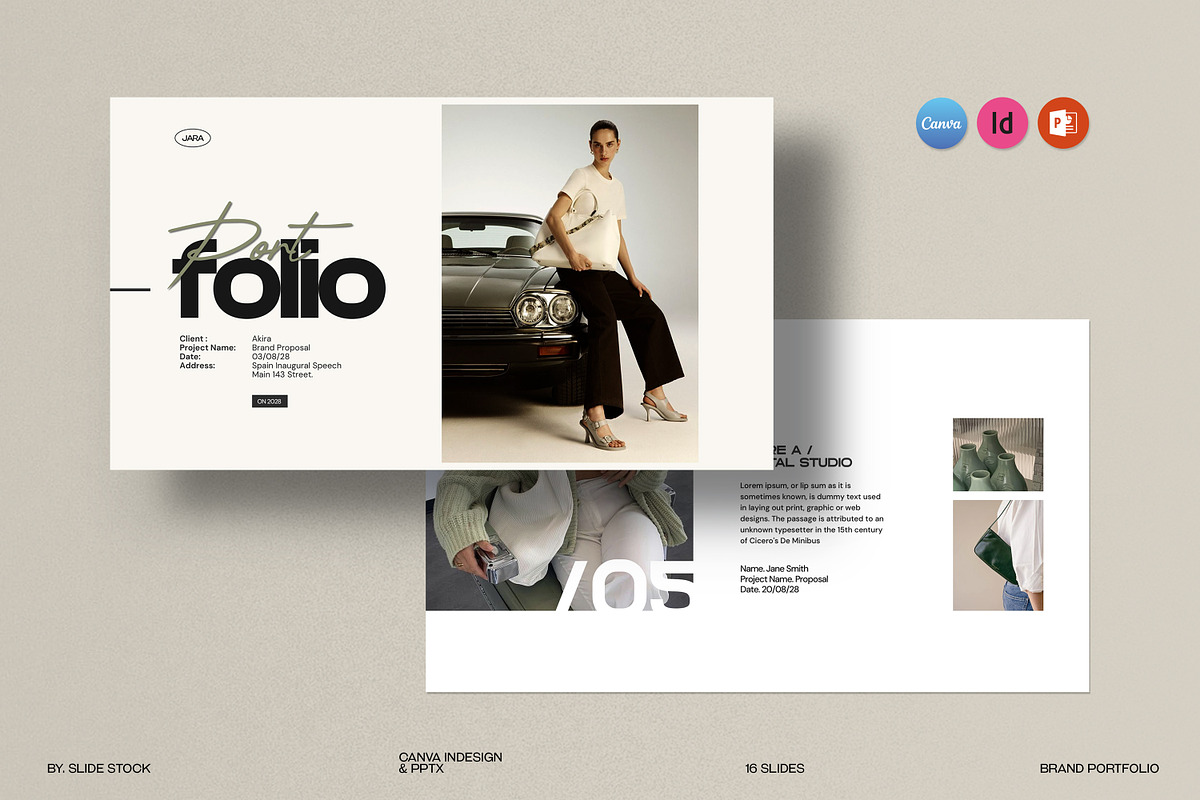 Brand Portfolio Template, a Presentation Template by SlideStock (Photo 1 of 8)