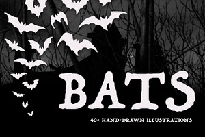 Bats. 40+ Hand-drawn Elements