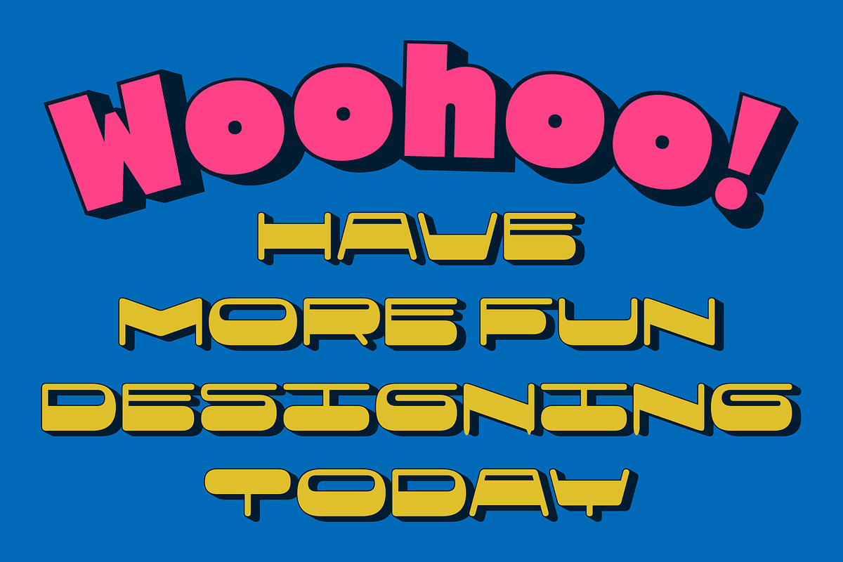 Heilo - Playful Vintage Extrude, a Sans Serif Font by Fateh.Lab (Photo 10 of 17)