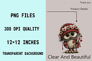 Whimsical Valentines Owls Clipart B, an Illustration by SVGArt (Thumbnail 4 of 8)