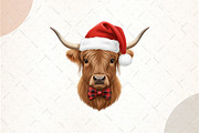Christmas Coquette Highland Cow png, an Illustration by Watercolor design (Thumbnail 1 of 5)