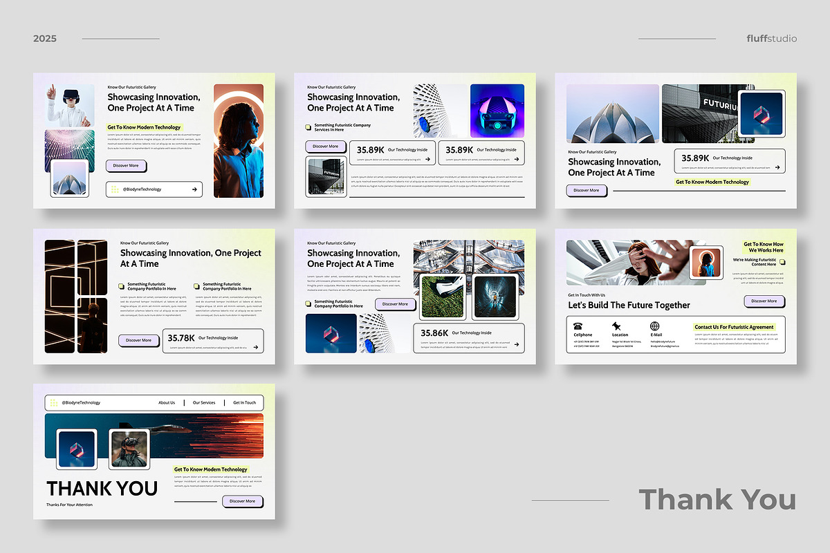 Futuristic Google Slides Template, a Presentation Template by fluffstudio (Photo 4 of 4)