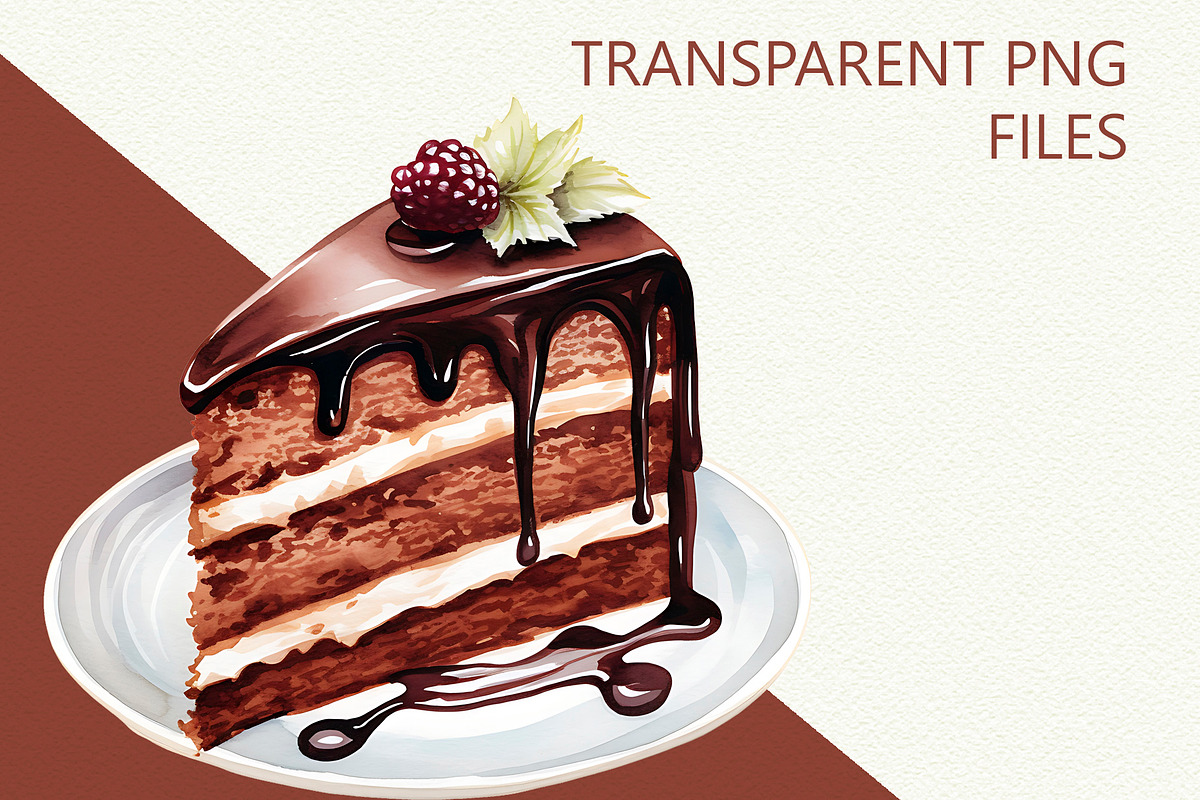 Chocolate Watercolor Clipart, a Food Illustration by Anna Design Studio (Photo 4 of 7)