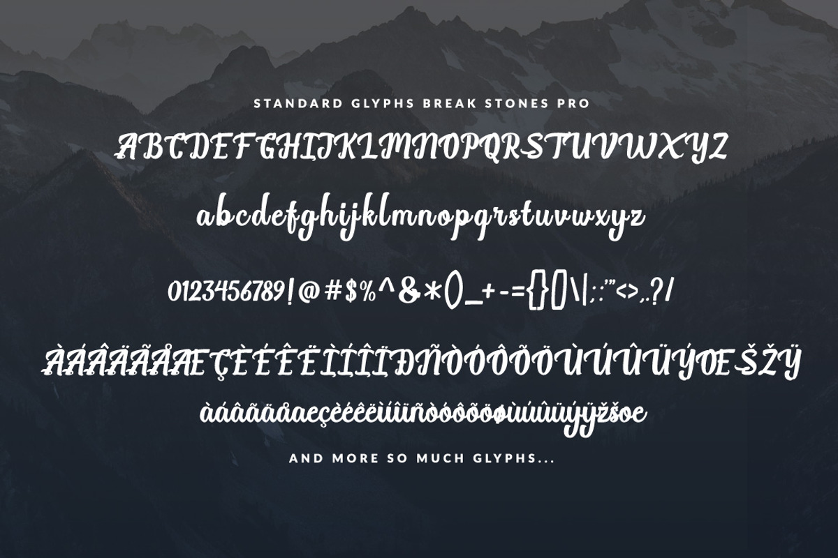 Break Stones Pro, a Script Font by FHFont (Photo 12 of 12)