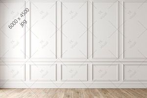 White empty interior. Mockup.