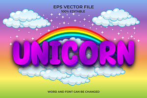 Unicorn 3D Editable Text Effect