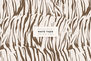 White Tiger Vector Pattern