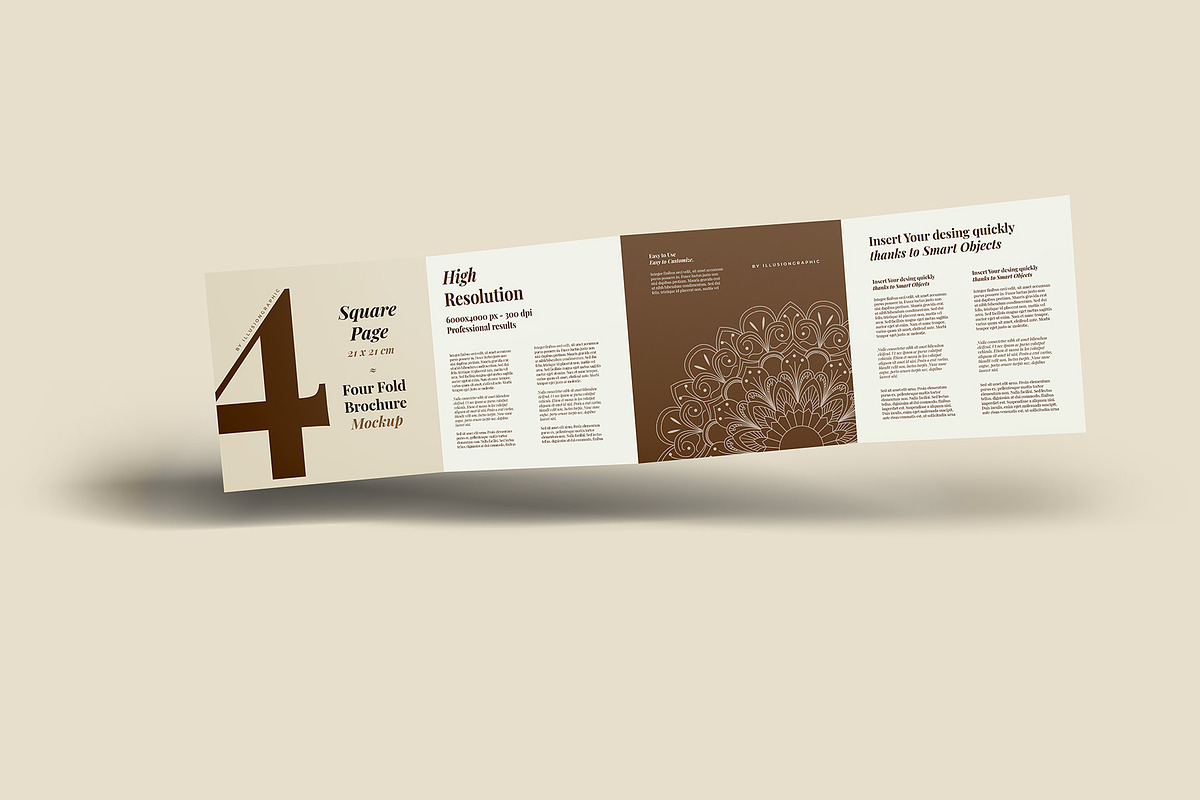 4 Fold Square Brochure Mockup, an Advertising Mockup by Illusiongraphic (Photo 7 of 19)