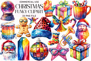 Watercolor Funky Christmas Clipart, an Illustration by Daily.Designs (Thumbnail 1 of 5)