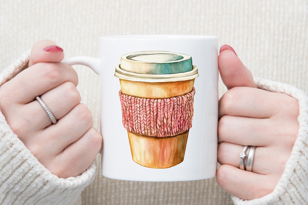 Watercolor Coffee Clipart PNG Bundle, an Illustration by Sublimation Artist (Photo 5 of 6)