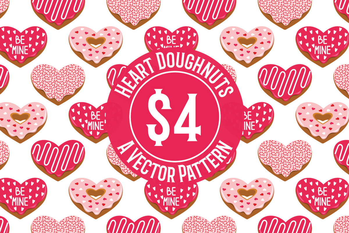 Heart Doughnuts Seamless Pattern, a Pattern Graphic by K McCormack Designs (Photo 1 of 4)