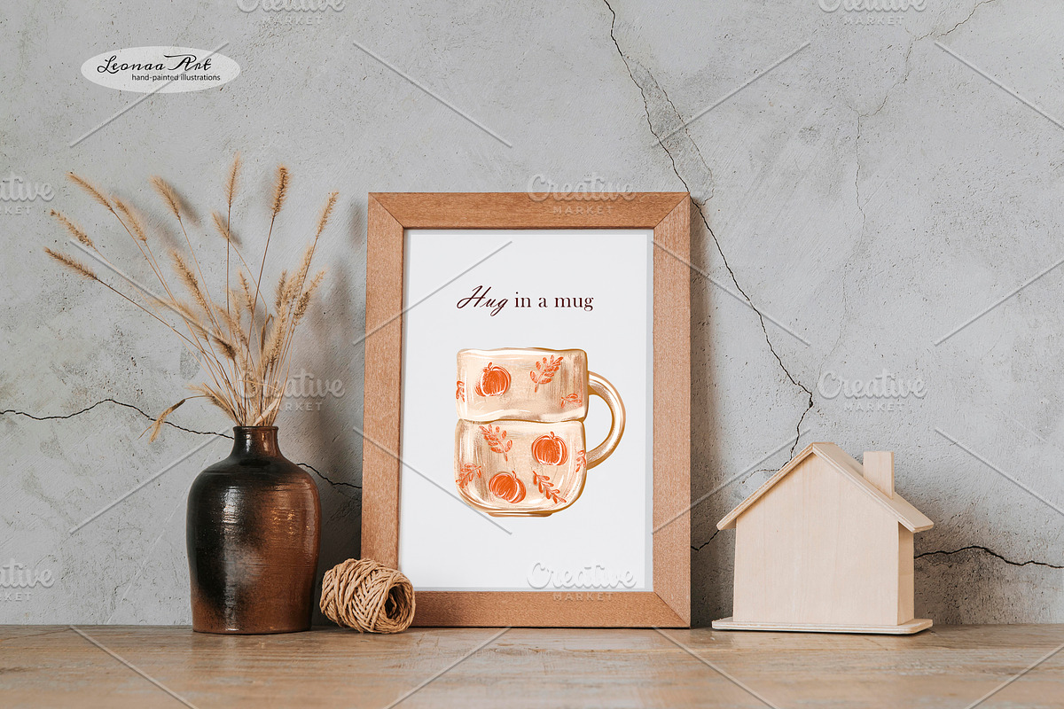 Autumn Mugs Clip Art Collection, a Seasonal Illustration by Leonaa art (Photo 4 of 13)
