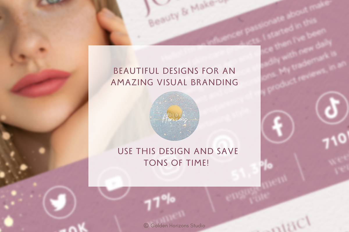 Beauty Influencer Media Kit Pink, a Resume Template by Golden Horizons Studio (Photo 10 of 11)