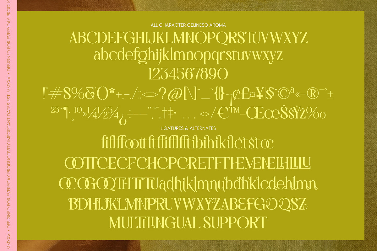 Celineso Aroma Elegant Serif, a Serif Font by timelesstype.co (Photo 10 of 10)