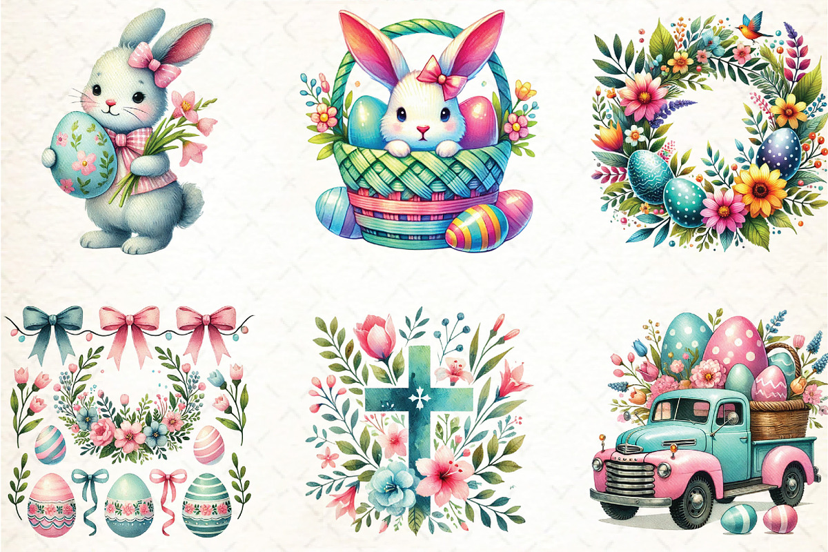 Easter Sublimation Clipart Bundle, an Illustration by DreamCafeArt (Photo 2 of 5)