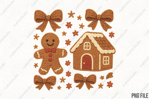 Gingerbread Christmas Coquette PNG, an Illustration by CraftArtStudio