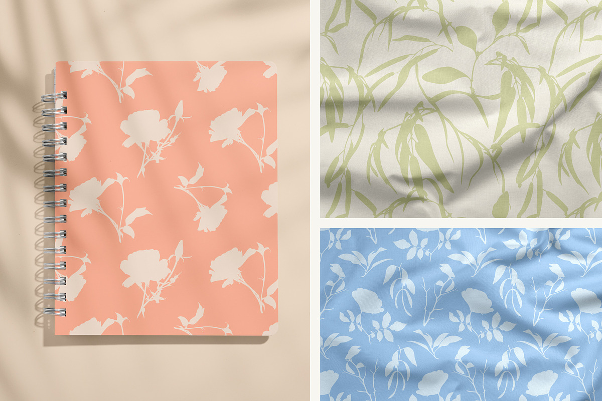 Spring Subtle Floral Vector Patterns, a Pattern Graphic by Katrinelly