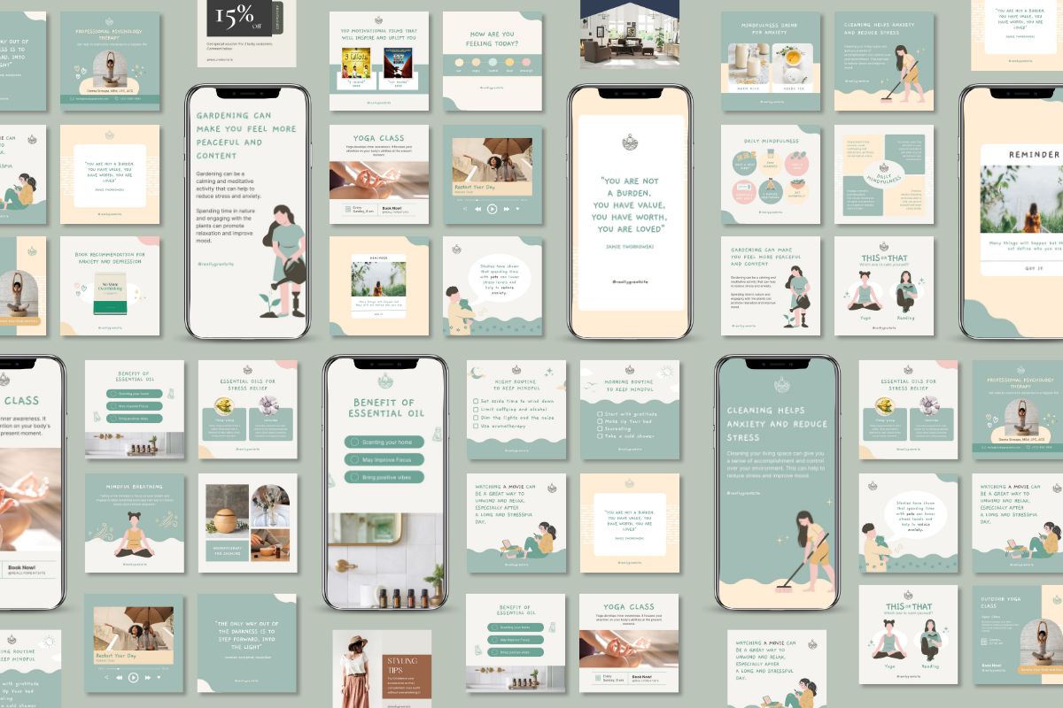 Mindfulness Bundle Canva Template, a Social Media Template by Kawalan Studio (Photo 5 of 8)