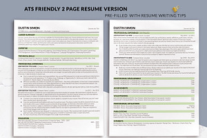 ATS Resume Temp Google Docs Green