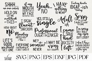 Sarcasm SVG Quote Bundle