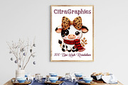 Cow With Leopard Glitter Bow Clipart, a Graphic by CitraGraphics (Thumbnail 4 of 6)