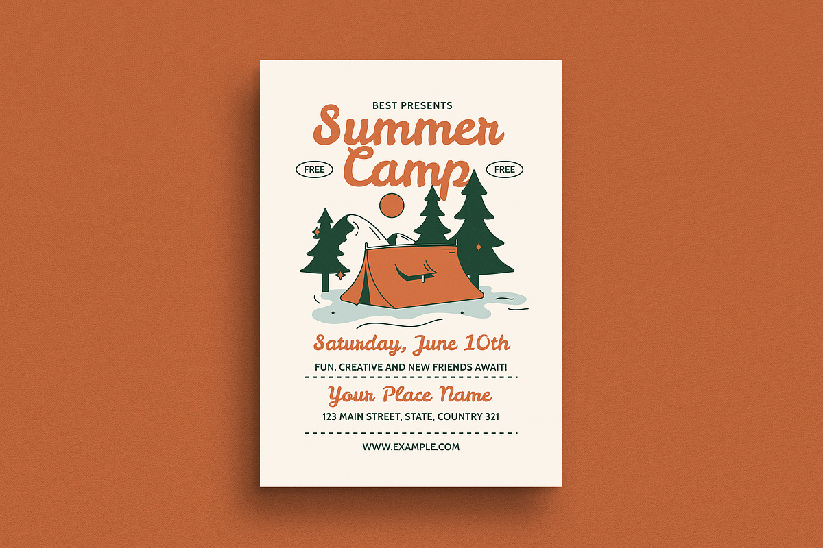 Retro Summer Camp Event Flyer, a Flyer Template by Guuver (Photo 1 of 3)