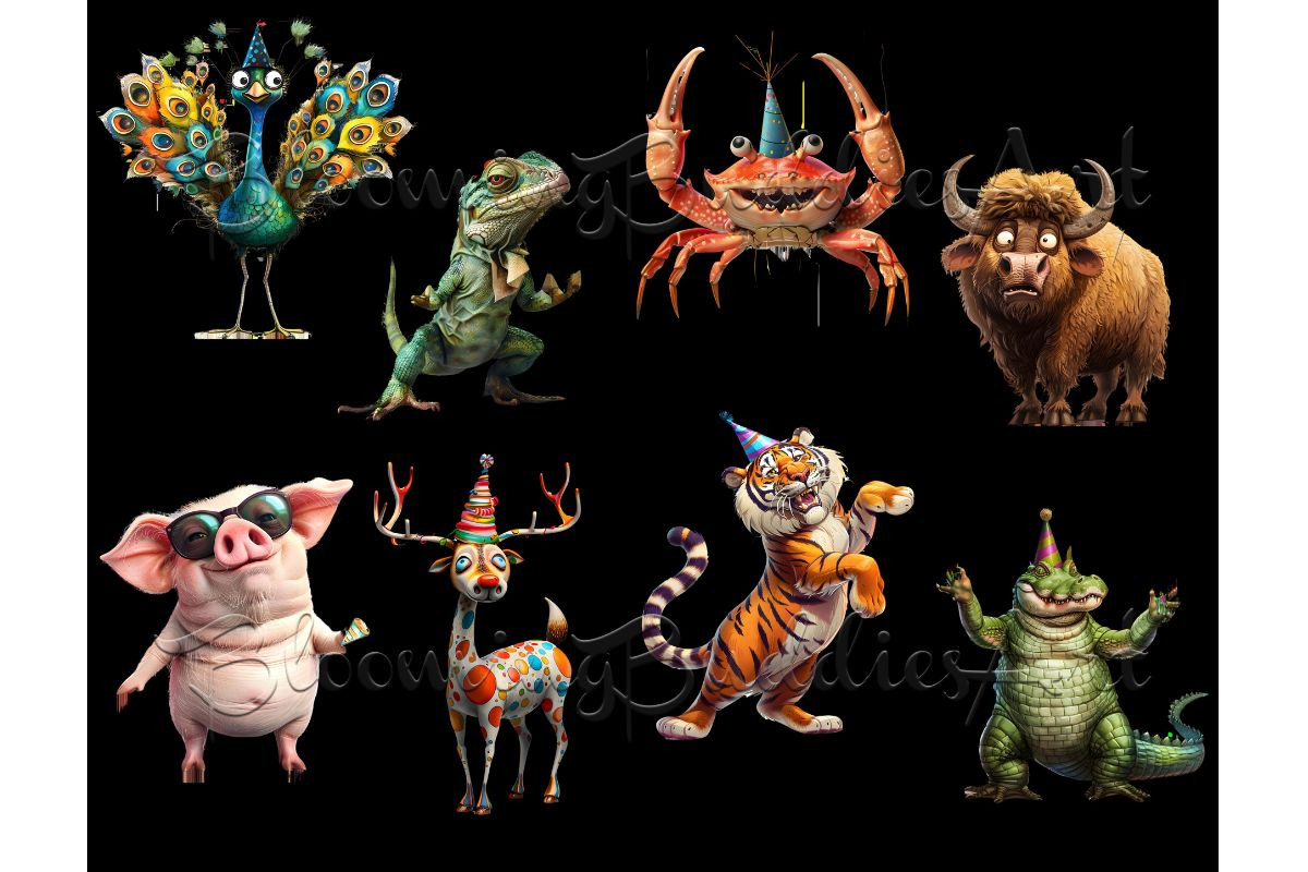 112 Whimsical Quirky Pets Clipart, an Animal Illustration by Art Paradise Studios (Photo 6 of 9)