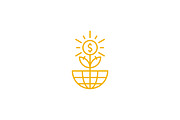 Gold Growth Flower Coin Logo, a Branding & Logo Template by Signatoro (Thumbnail 2 of 2)