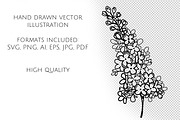 Lilac Flowers Line Art SVG, an Object Graphic by Dervik Art Store (Thumbnail 7 of 7)