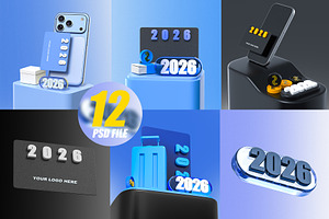 New Year 2026 3D Icon Pack