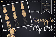 Pineapple Clipart Digital art, a Graphic by ConfettiBears (Thumbnail 1 of 5)
