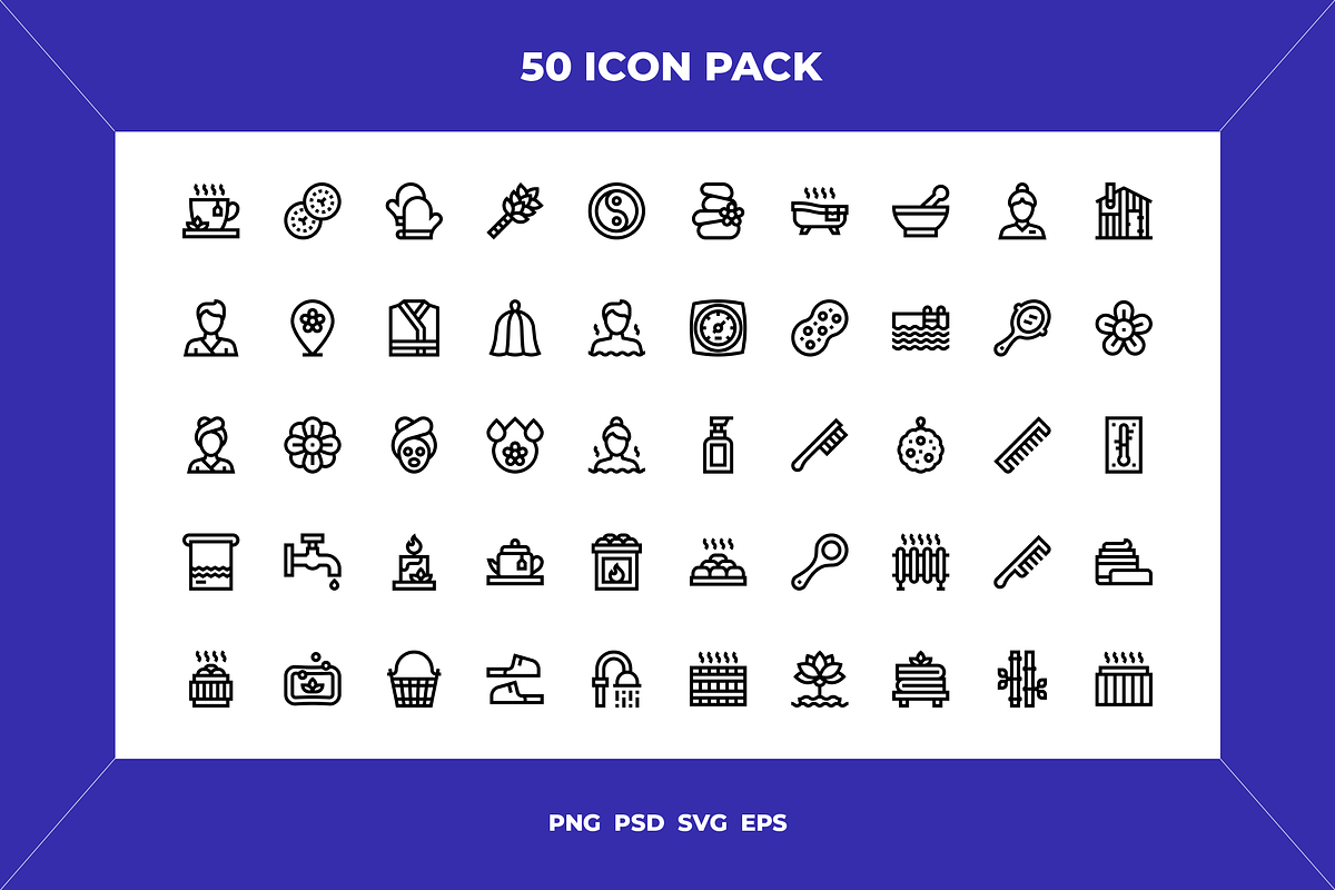 Sauna icons, an Outline Icon by Wencory (Photo 1 of 2)