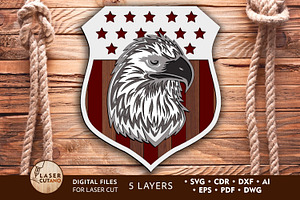 Eagle Multilayer Wall Decor,Cut File
