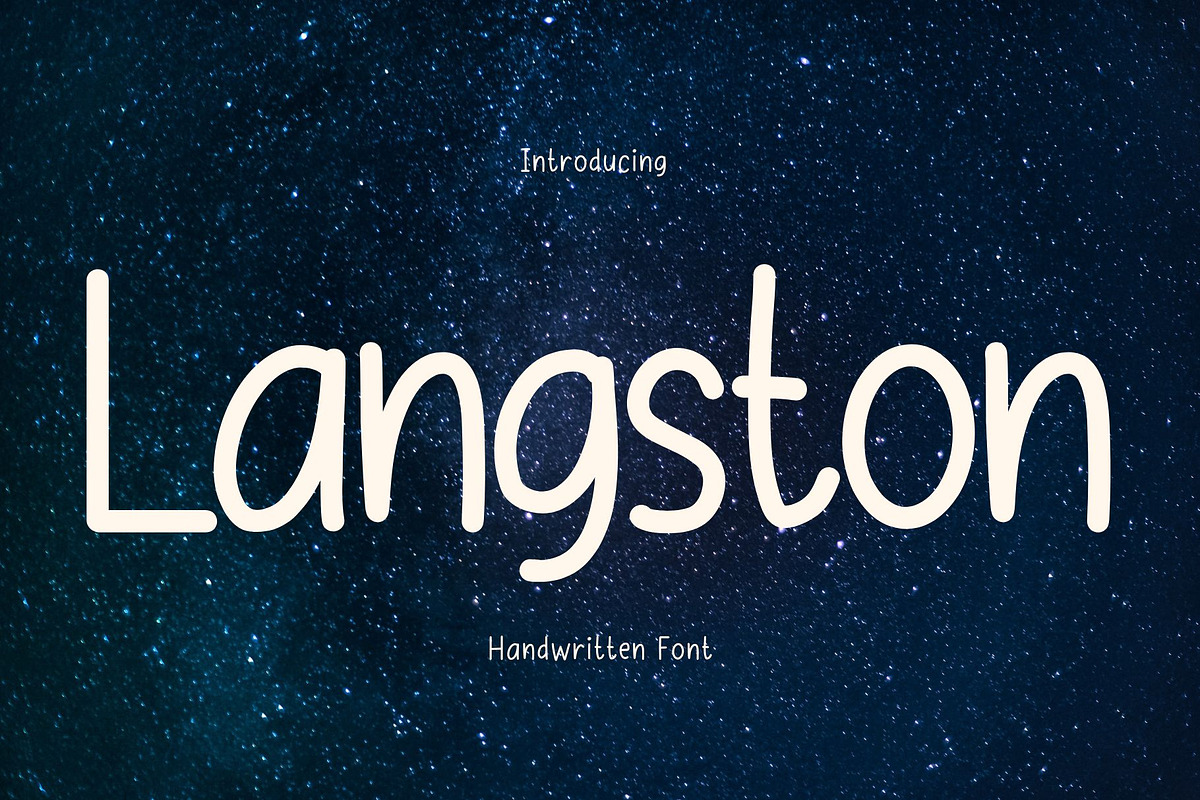 Langston is a cute handwritten font, a Handwritten Font by Brown Cupple (Photo 1 of 5)