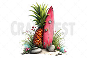Summer Pineapple Clipart, an Illustration by Craft Nest (Thumbnail 12 of 12)