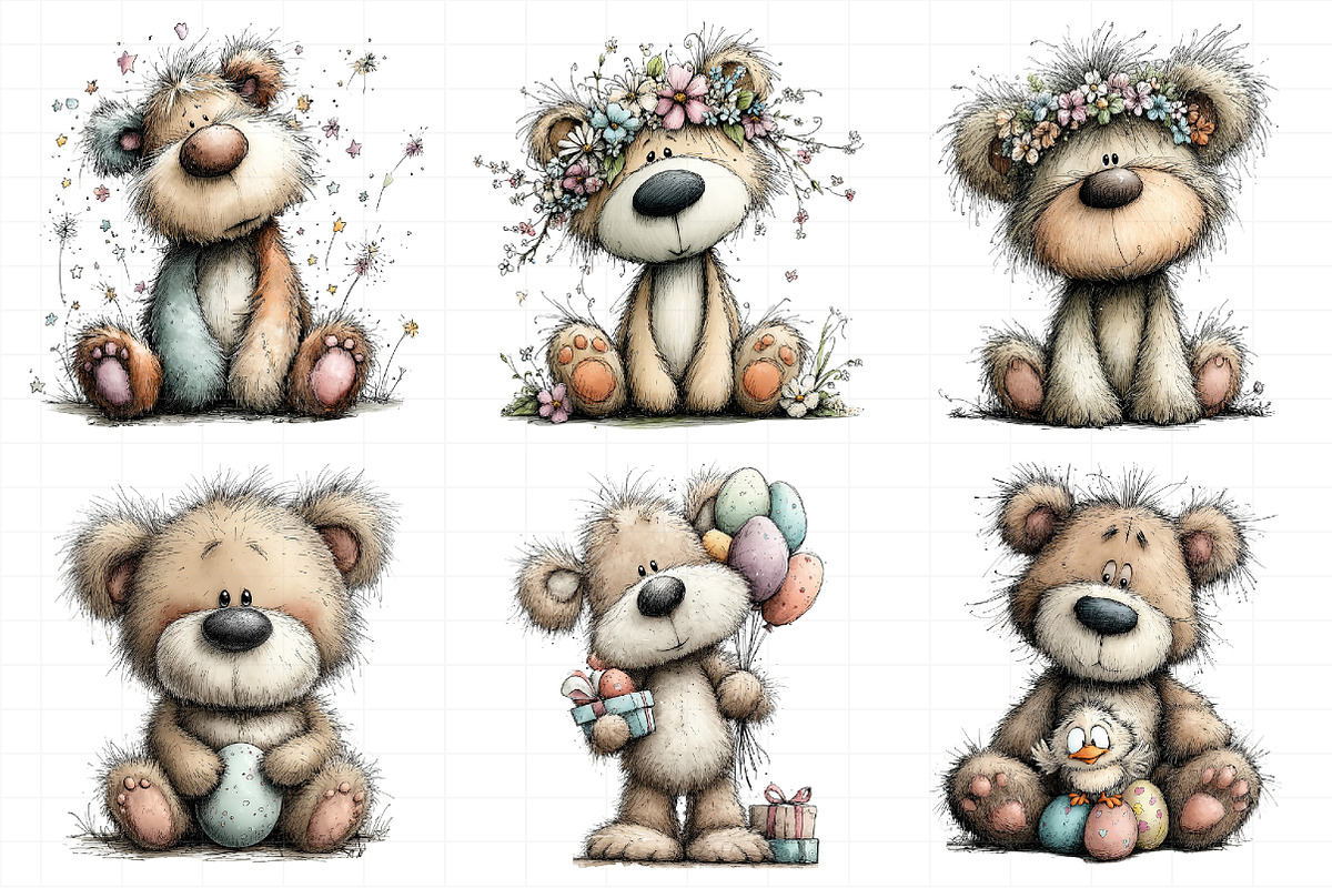 Whimsical Easter Teddy Bear Clipart, an Illustration by Daily.Designs (Photo 8 of 8)