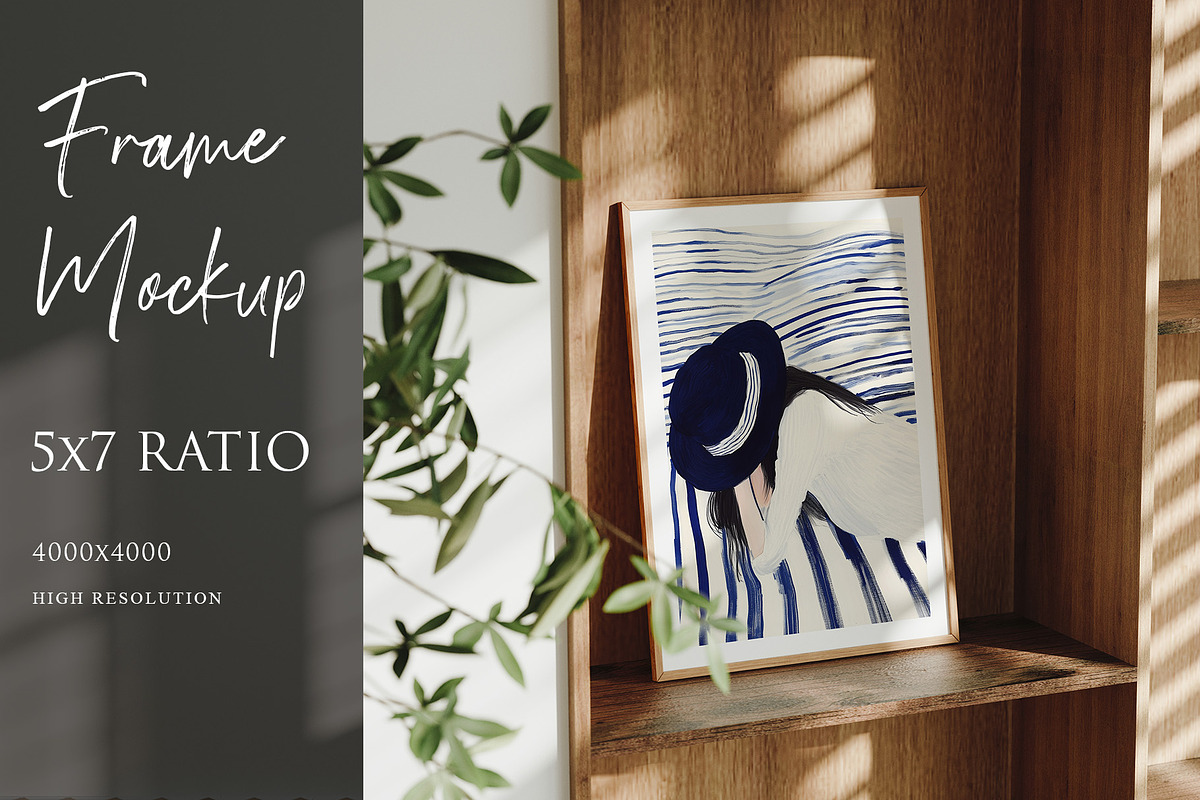 Boho Style Frame Mockup 5x7 Ratio, a Mockup by YimuMockupStore (Photo 3 of 6)