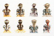 Watercolor Warrior Princess Girl PNG, a Person Illustration by SugarCloudStudioArt (Thumbnail 3 of 3)