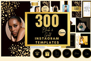 300 Black Gold Instagram Templates,, a Social Media Template by MORION (Thumbnail 1 of 7)