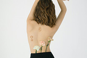 Floral Tattoos Clipart Bundle, a Decorative Illustration by ClayStudio (Thumbnail 5 of 8)