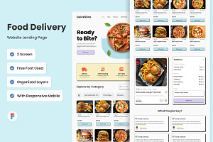 QuickSlice - Food Delivery Landing P, a Landing Page Template by twinstd