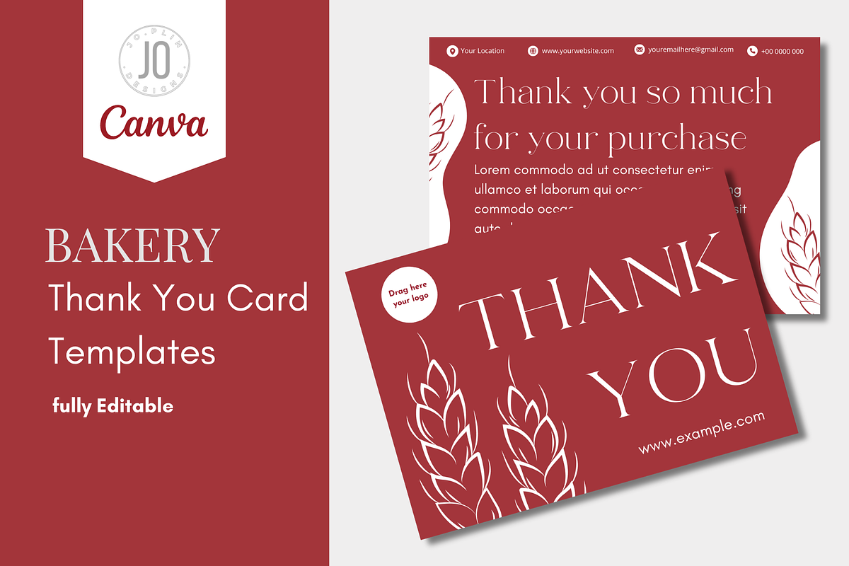Bakery Theme Thank You Card Template, a Templates & Theme by Jo Plinn Designs (Photo 1 of 5)