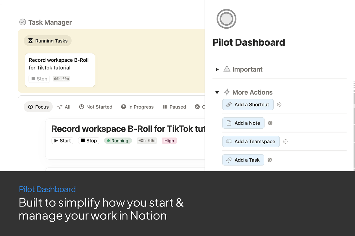 Pilot Dashboard - Notion Template, an App Template by Creatornomic (Photo 2 of 2)