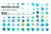 Huge set watercolor vector stains, a Texture Graphic by Ibrin's Shop (Thumbnail 1 of 14)